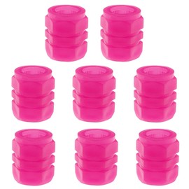 YINETTECH 8PCS Fluorescent Tire Valve Caps Luminous Car Valve Stem Covers Screw-On Tyre Wheel Stem Covers Plastic Valve Caps for Most Bicycles Cars SUVs Trucks Pink