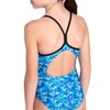 Arena Girls Pool Tiles Light Drop Back - Black/Blue Multi