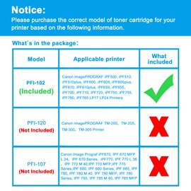 LCL PFI102 Yellow Ink Cartridge Replacement for Canon PFI-102 PFI-102Y for Canon imagePROGRAF iPF500 iPF510 iPF600 iPF605 iPF610 iPF650 iPF655 iPF700 iPF710 iPF720 iPF750 iPF755 iPF760 iPF765 (1 Pack)