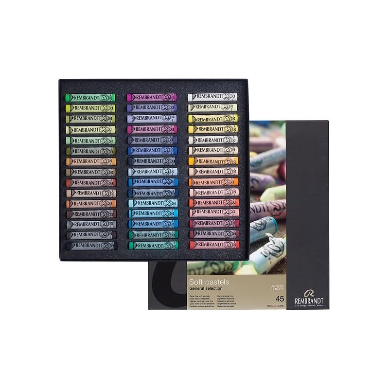 Rembrandt Soft Pastel Traditional Box Set, 45-Piece Full Sticks, General