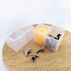 Dual Cotton Pad & Swab Case, Transparent Accessory Organizer Multi-purpose 5ea