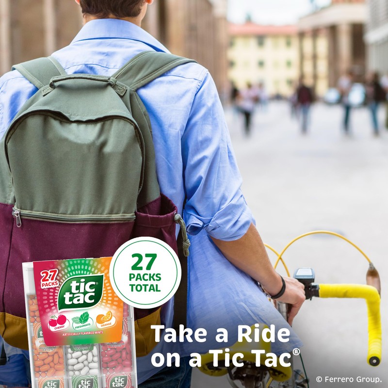 Tic Tac Variety Pack Mega Box, Bulk 27 Packs, Cherry,
