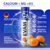 EVÄM Calcium Magnesium D3 Effervescent Tablets, Mandarin Flavour, 3 x