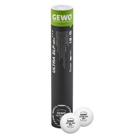 GEWO Ultra SLP Table Tennis Balls - 3 Star Table Tennis Ball Made of Plastic 40+ without Seam - ITTF Certified Competition Balls - 6 High-Quality Professional Table Tennis Balls, White, 40 + mm