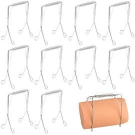 Pack of 10 roulade clips made of stainless steel, reusable, roller shutter clamps, coal roll clips, roulade clips for roulade needles or roulade skewers for quick and easy production