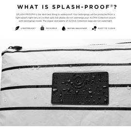 ALOHA Collection - Bolsa de maquillaje ligera, plegable y a prueba de salpicaduras, fácil de limpiar, Sello Waikiki