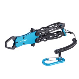 FLISSA Fish Grip, Fish Catcher, Foldable, Aluminum Alloy, Rust Resistant, Load Capacity: 39.7 lbs (18 kg), Lightweight, Compact, Locking Function, Spiral Cord Included, Lost Prevention, Sea Fishing