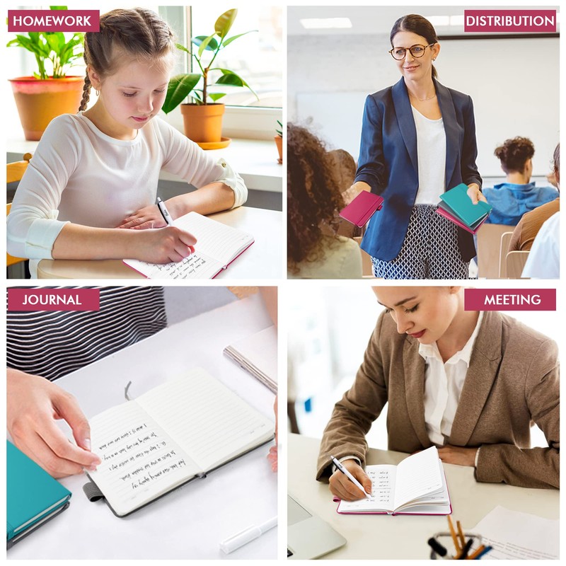 3 Pack A6 Pocket Notebooks, Feela Hardback Lined Small Notebooks