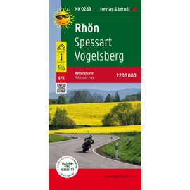 Rhön, Motorradkarte 1:200.000, freytag & berndt: Spessart - Vogelsberg, Toureninfos, GPX Tracks, wasserfest und reißfest (freytag & berndt Motorradkarten)