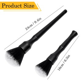 Amexo 2 Pieces Detailing Brushes, Ultra Soft Detailing Brush Auto Interior Detail Brush Car Detailing Brushes Set for Car Motorcycle Bike Cleaning Vents Dash Trim