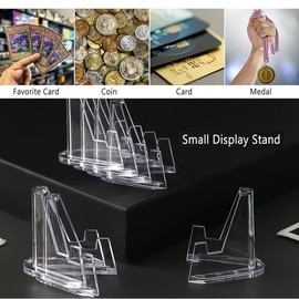miaomiao Pack of 25 Acrylic Card Stands, Transparent Medal Holder, Psa Card Holder, CD Holder, Postcard Stand, Coin Holder, Acrylic Stand for Display Cards, Medals, Pictures, Pocket Watches