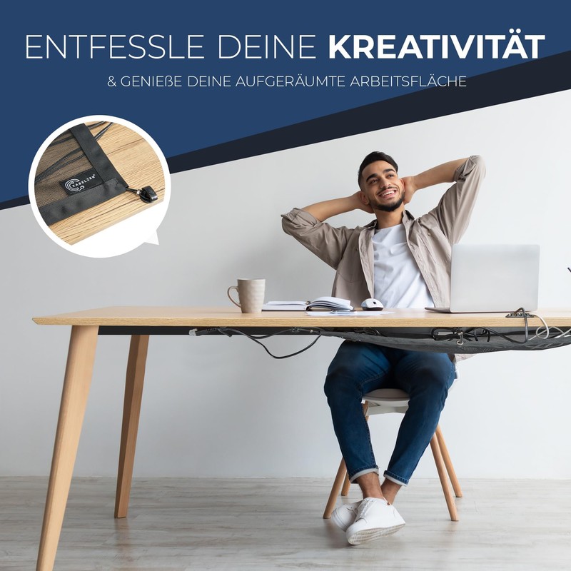 Cable Net Desk for Cable Management, Flexible Cable Duct -