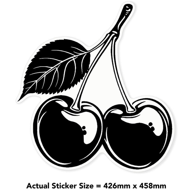 Extra Large 460mm 'Two Cherries' Permanent Sticker Decal for Cars/Windows/Bins/Walls