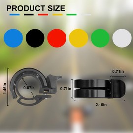 1pcs Bike Bell Bicycle Bell for Kids and Adult with 90db Loud Crisp Clear Sound, Road Bike Bell, Mountain Bike Bell for Children, Durable Alloy Bike Bell Fits 2.2cm/0.87in Bike Handle- Black