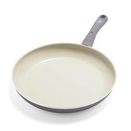 GreenLife Soft Grip 12" Frying pan, Non-Toxic PFAS-Free Ceramic Nonstick, Stay-Cool Handles, Wobble Free, Dishwasher & Oven Safe, Grey