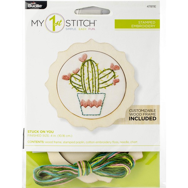 Bucilla My First Stitch Embroidery Kit, 4", Stuck on You