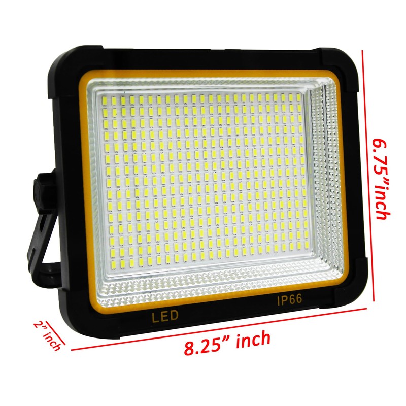 Wideskall 100W Portable Rechargable Solar Panel LED Work Light with