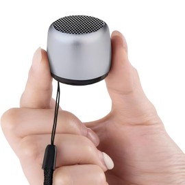 YXYKODM Best Mini Portable Bluetooth Speaker with HD Sound & Bass I Smallest Wireless Bluetooth Speakers for Phone/PC/Tablet I Photo Selfie Button Answer Phone Calls I Cute Tiny Speaker (Silver)