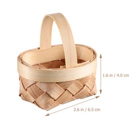 TOYANDONA 12pcs Mini Woven Baskets with Handles, Small Doll Picnic Basket Mini Wooden Basket for Party Favors Crafts Dollhouse Decor
