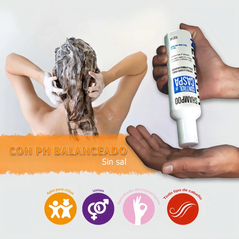Shampoo Sin Sal Para Control De Caspa Nefertiti 300ml