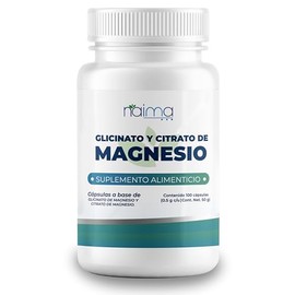 NAIMA Citrato de Magnesio y Glicinato de Magnesio 100 Cpsulas  Suplemento Alimenticio  Ingredientes Naturales  Puro, Alta Absorcin  Energa y...       