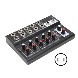 10 Channel Mixer Low Noise Stereo Line Mixer with 2 Master Volume Knobs for Small Clubs Bars 100‑240V US Plug