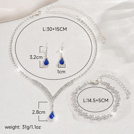 TTPSRY Jewellery Set Women's 925 Silver Chain Bracelet Earrings Set Shiny Crystal Chain Christmas Birthday Wedding Anniversary Jewellery Set with Rhinestone Gifts for Wife Wife Girlfriend, Copper, No