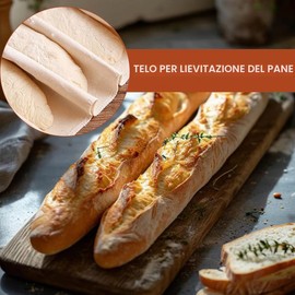 Panno Lievitazione Pane, Telo di Lino per Pasticceria, Telo Lievitazione Pane, Panno del Panettiere, Attrezzi e Accessori per Fare il per Famiglie, Panetterie e Principianti, 2 Pezzi, 75 x 45cm
