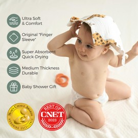 Momcozy Soft & Absorbent Baby Washcloths - 4 Layer Design| Medium Thickness| Premium Cotton for Newborns' Skin-Great for Bathing, Wiping & on-The-go Use, Shower Gift and Essential(5 Pack, 10x10 inch)