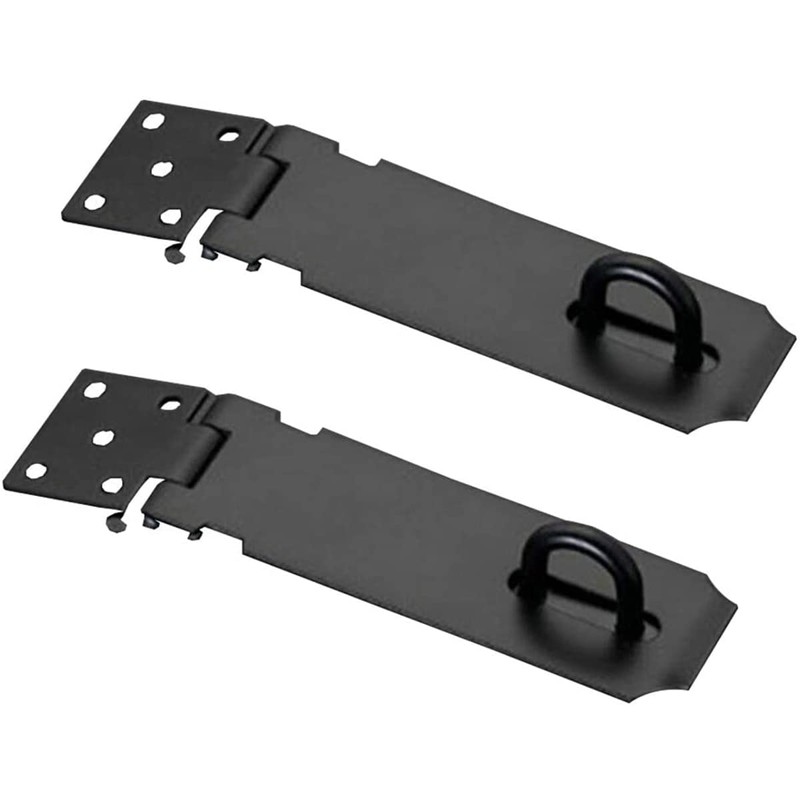 3" Black Heavy Duty Secure Door Latch Hasp and Staple