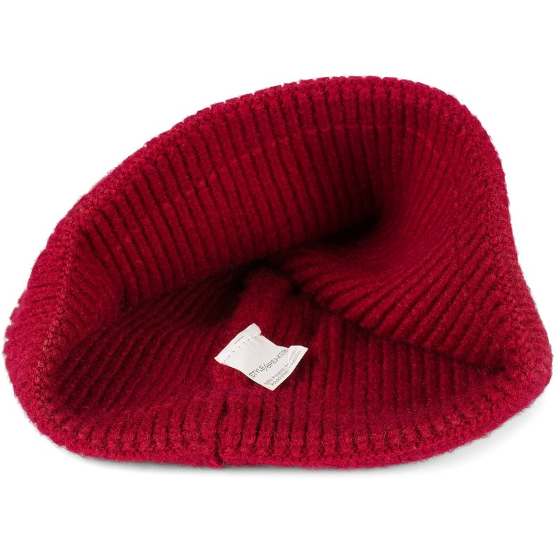 styleBREAKER Unisex Knitted Hat with Ribbed Pattern and Wide Brim,