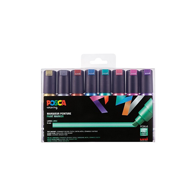 uni-ball 182609 - Posca Marker with Wide Chisel Tip, Set