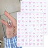 4 Blätter Schleife Nagel-Sticker für Nagelkunst, 5D selbstklebend, Schleifen-Nageldecoration, Rosa