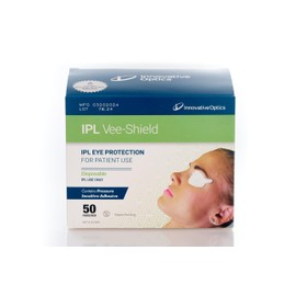 Innovative Optics IPL Vee Shields: Conveniently Disposable Eye Protection for IPL Procedures - Includes 50 Pairs for Extended Usage and Hygienic Safety, Natural