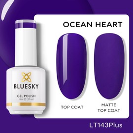 BLUESKY Gel Polish for Nails Color Purple Diva, Salon Single Bottle Gel Soak Off Manicure at Home,Long Lasting &Chip Resistant, Vegan, 15ml LT143P/OCEAN HEART