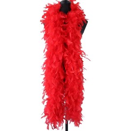 Feather Boa for Fancy Dress and Crafts, 2 Meters Long - Approx 80 G Feathers Boa DIY Girl's Fancy Dress Accessories Christmas Carnival, 2022 Halloween Costume Accessory Holiday Decors(Red)