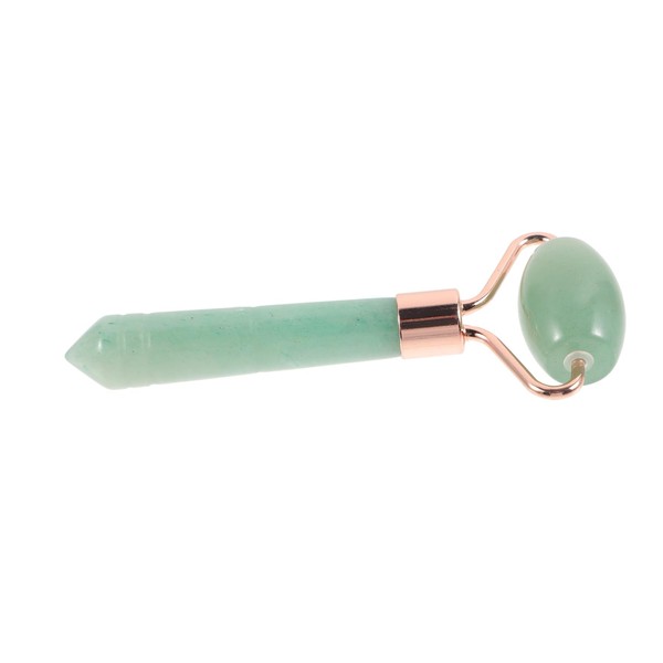 Housoutil Jade Roller Massager Jade Beauty Device Pink Crystal Jade