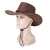 Ranch Cowboy Hat Brown Sun Cap Faux Flax Fancy Dress