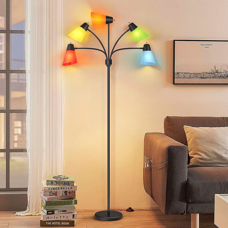 FOLKSMATE LED Floor Lamp, Medusa Multi Head Modern Tall, Rustic