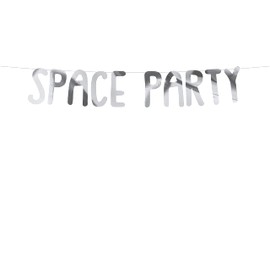 Luck and Luck 'Space Party' Birthday Party Bunting Silver 2m