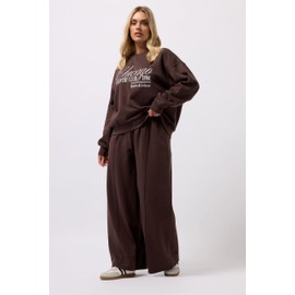 Yours Curve Brown Wide Leg Joggers - Women's - Plus Size Curve