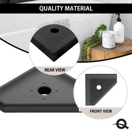 Questech 5" Soap Dish, Corner Shelf for Inside Shower, Retrofit Shower Organizer for Tiled Walls, Corner Soap Holder Bathroom Accessories, Geo Flatback, Graphite Black
