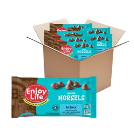 Enjoy Life Ricemilk Baking Morsels, Milk Chocolate, Soy, Nut, Gluten & Dairy free, Non GMO, Plant Based, Vegan, 9 Oz (Pack of 6), Make & Bake The Best Brownies, Cakes, Cookies, Pancakes, Oatmeal, & More