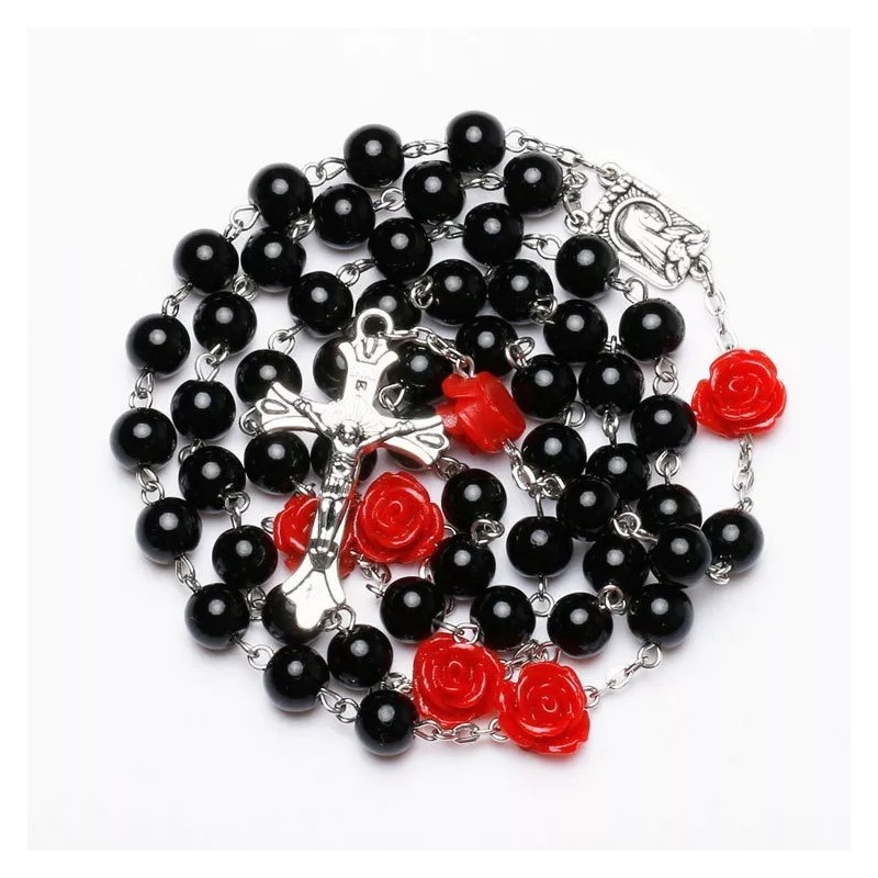 Rosarios Catolico Rosa Mistica Virgen María Bola Tipo Perla