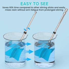 JANCHUN 6 Reusable Long Resin Mixer Paddles Fit for All Drill, Epoxy Mixer Attachment for Powerful Mixing, Multipurpose Paint Mixer Paint Stirrers for Resin, Silicone Mixing, Paint