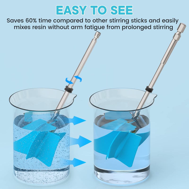 JANCHUN 6 Reusable Long Resin Mixer Paddles Fit for All