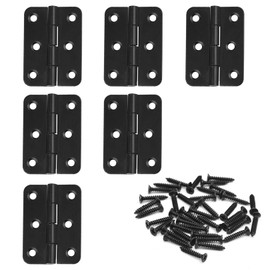 LIAMGUS 6 pcs Black Hinges, Small Hinges, Black Door Hinges, Hinge, for Home Furniture Hardware Cabinet Closet Door Drawer Wood Box (38 pcs Hinge Screws)
