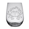 HullSpeed Designs Blue Crab Engraved Stemless Wine Glasses (set of