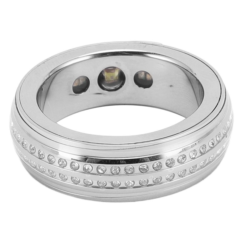 Smart Activity Tracker Ring With Charging Case Rhinestone Decorative IP67