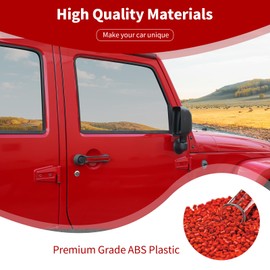 PDKLIN for Jeep JK Tailgate Door Handle Insert Trim Cover for Jeep Wrangler JK 2007-2017 2DR Red Exterior Accessories 3pcs